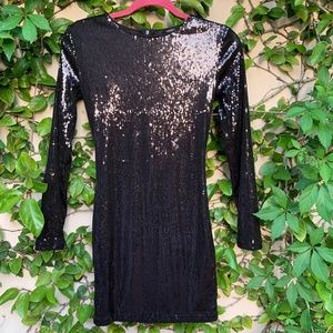 long sleeve sequin mini dress